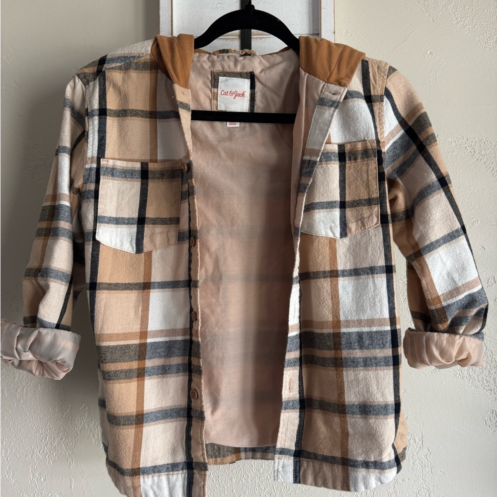 Cat & Jack Tan and Black Hooded Jacket